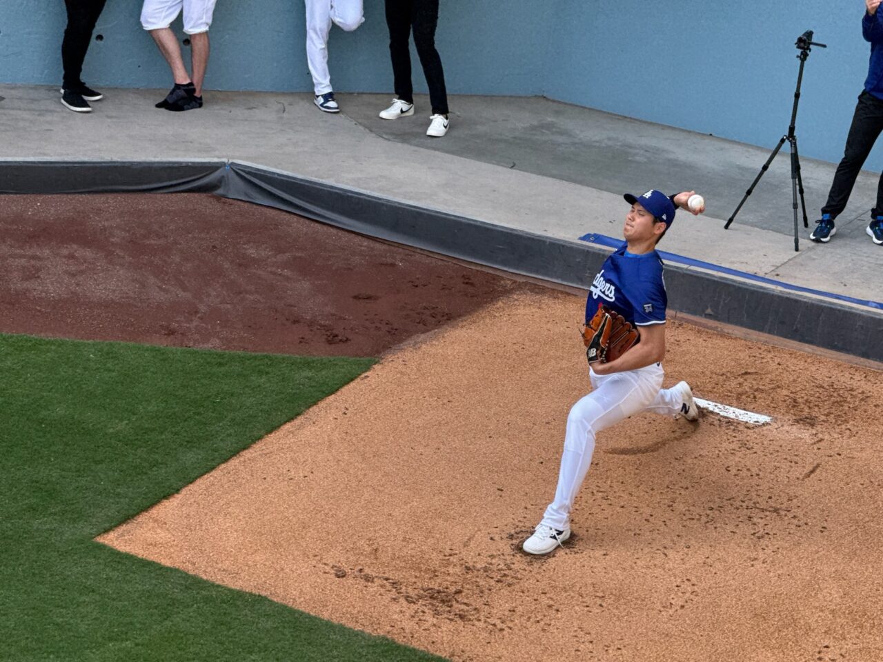 ドジャースのブルペンの様子
